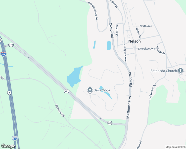 map of restaurants, bars, coffee shops, grocery stores, and more near 2043 Laurel Cove in Ball Ground