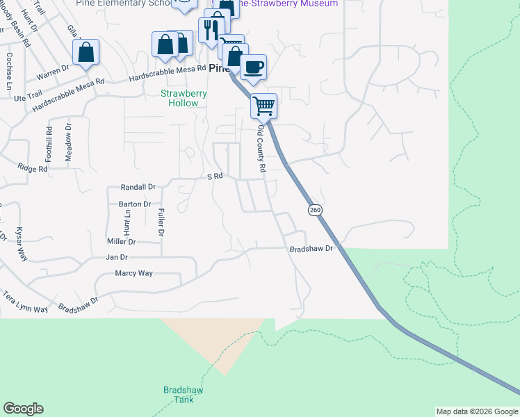 map of restaurants, bars, coffee shops, grocery stores, and more near 5982 Torrie Pines Lane in Pine