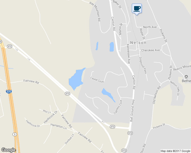 map of restaurants, bars, coffee shops, grocery stores, and more near 2043 Laurel Cove in Ball Ground