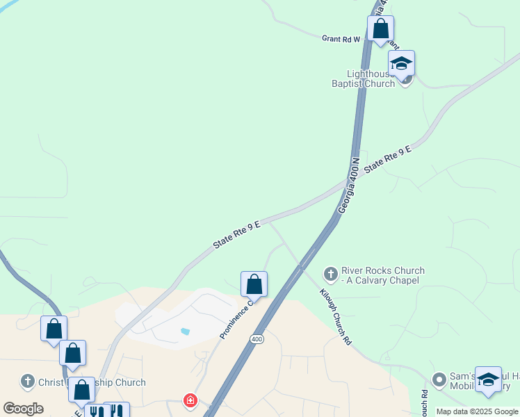 map of restaurants, bars, coffee shops, grocery stores, and more near 995 Lumpkin Campground Road North in Dawsonville
