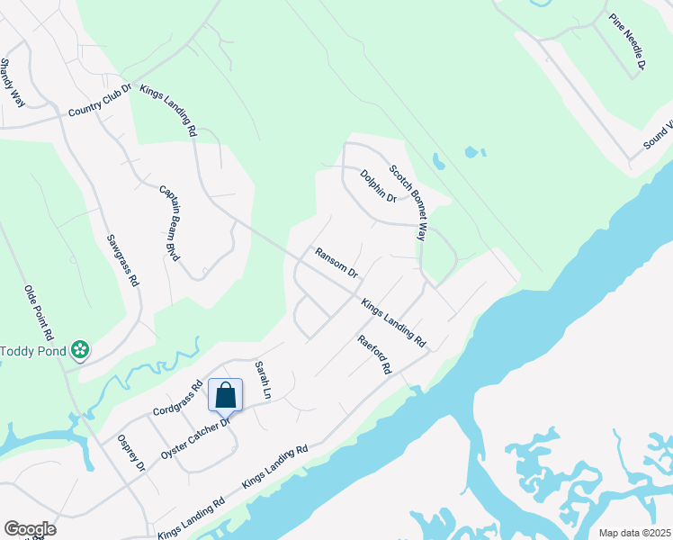 map of restaurants, bars, coffee shops, grocery stores, and more near 79 Ransom Drive in Hampstead