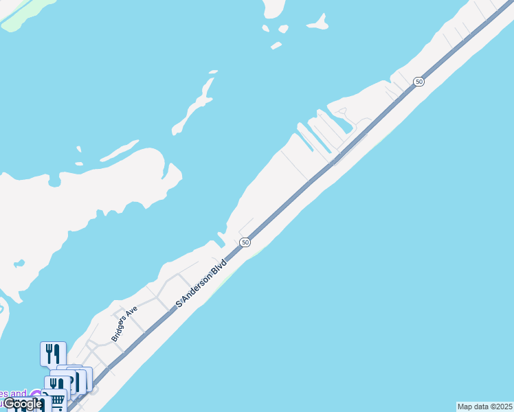map of restaurants, bars, coffee shops, grocery stores, and more near 1146 North Anderson Boulevard in Holly Ridge