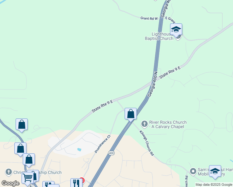 map of restaurants, bars, coffee shops, grocery stores, and more near 995 Lumpkin Campground Road North in Dawsonville
