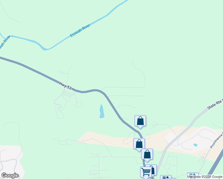 map of restaurants, bars, coffee shops, grocery stores, and more near 82 Brights Way in Dawsonville