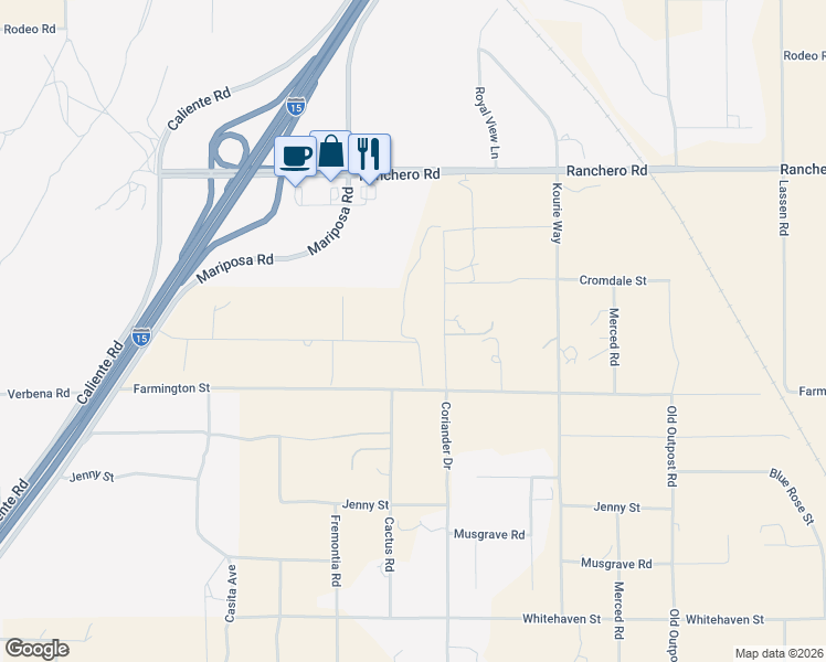 map of restaurants, bars, coffee shops, grocery stores, and more near 7051 Coriander Trail in Oak Hills