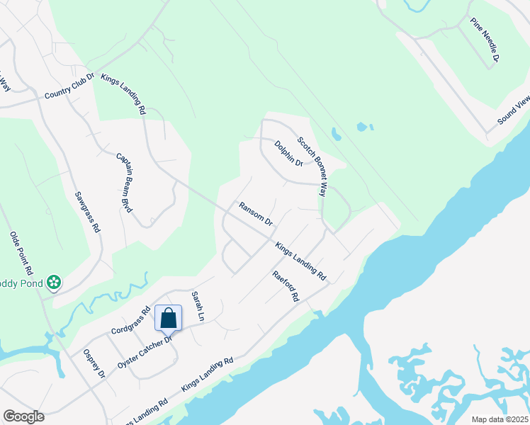 map of restaurants, bars, coffee shops, grocery stores, and more near 64 Ransom Drive in Hampstead