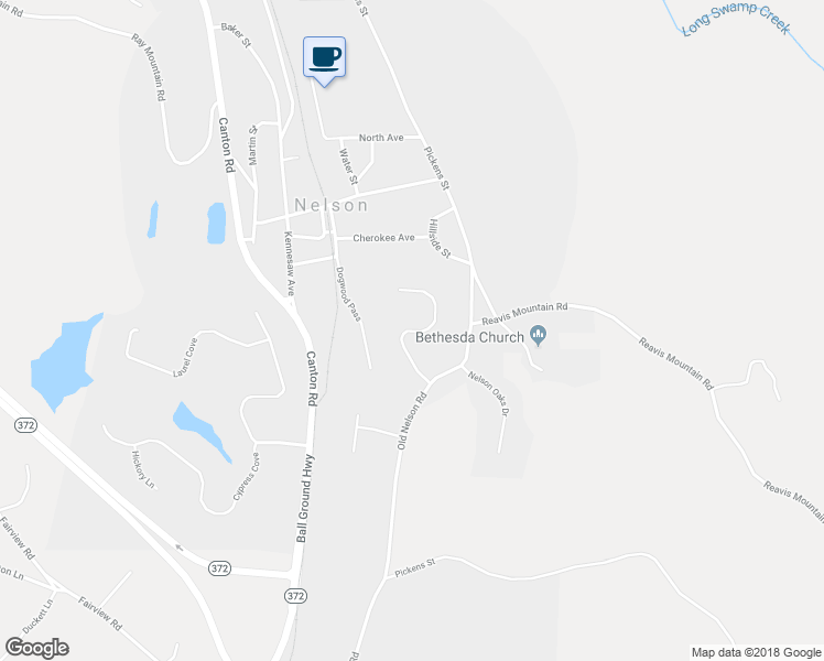 map of restaurants, bars, coffee shops, grocery stores, and more near 101 Nelson Ridge Drive in Ball Ground