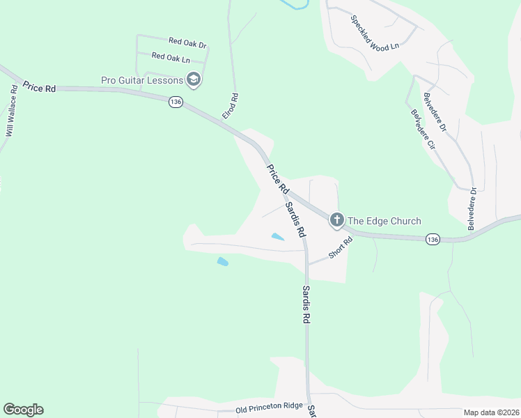 map of restaurants, bars, coffee shops, grocery stores, and more near 4418 Price Way in Gainesville