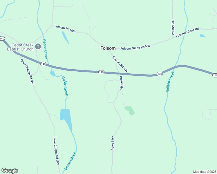 map of restaurants, bars, coffee shops, grocery stores, and more near 42 Powell Road Northwest in Adairsville