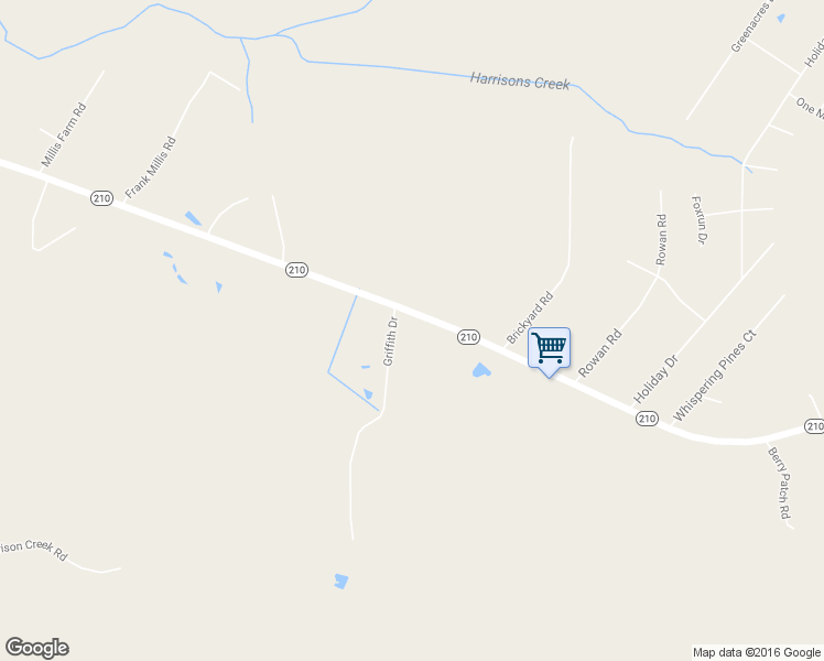 map of restaurants, bars, coffee shops, grocery stores, and more near 2195 Highway 210 in Hampstead