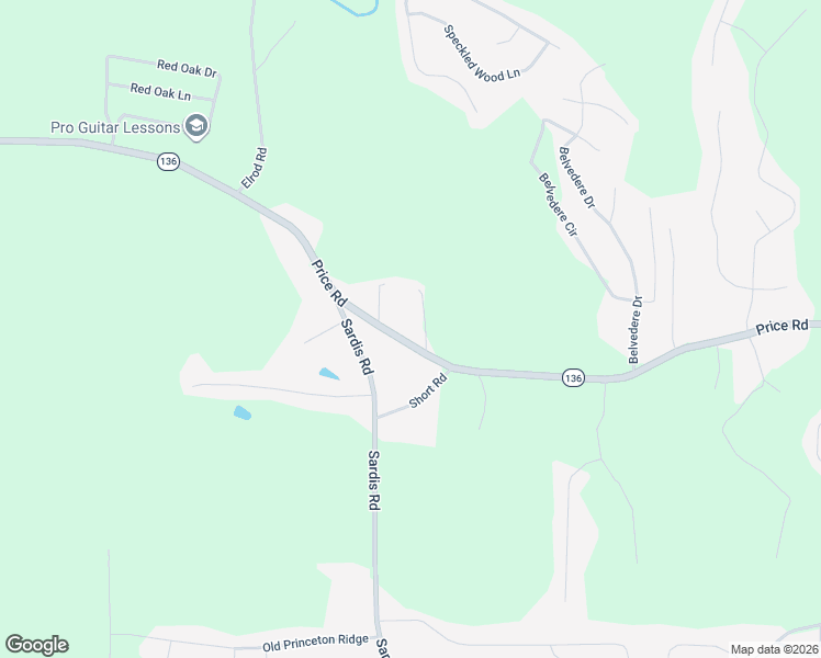 map of restaurants, bars, coffee shops, grocery stores, and more near 4124 Price Road in Gainesville