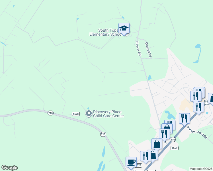 map of restaurants, bars, coffee shops, grocery stores, and more near 158-442 Renee Drive in Hampstead
