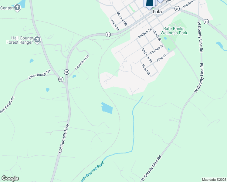 map of restaurants, bars, coffee shops, grocery stores, and more near 6740 Victoria Lane in Lula