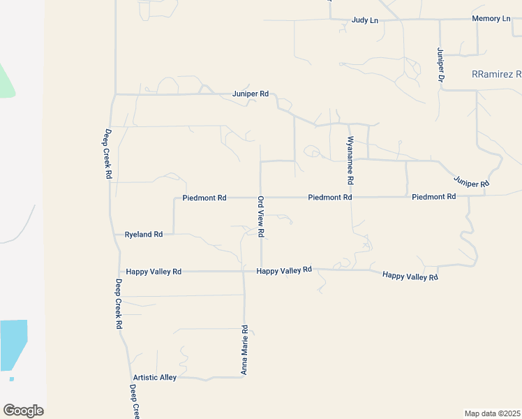 map of restaurants, bars, coffee shops, grocery stores, and more near Ord View Road in San Bernardino County