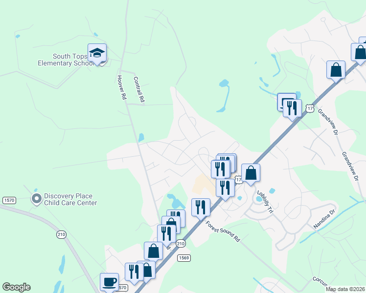 map of restaurants, bars, coffee shops, grocery stores, and more near 81 Daffodil Drive in Hampstead