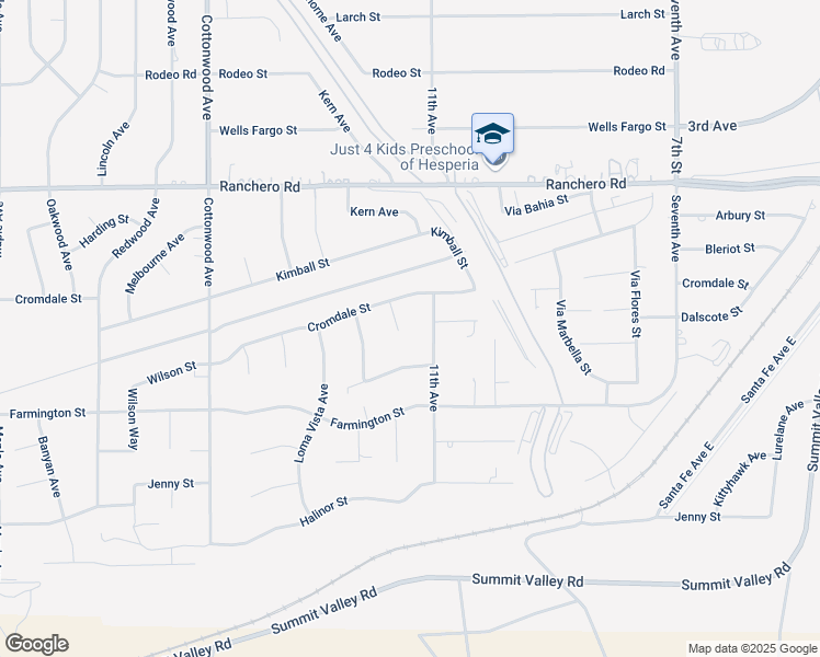 map of restaurants, bars, coffee shops, grocery stores, and more near 7051 Arbor Court in Hesperia