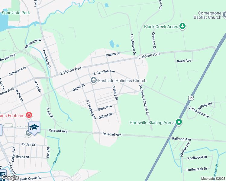 map of restaurants, bars, coffee shops, grocery stores, and more near 924 Longview Drive in Hartsville