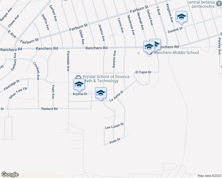 map of restaurants, bars, coffee shops, grocery stores, and more near 7020 Kenyon Avenue in Hesperia
