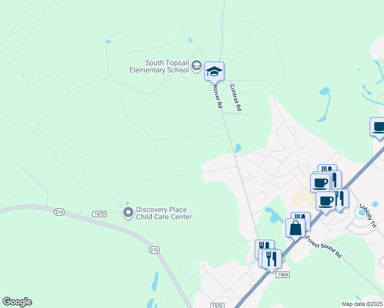 map of restaurants, bars, coffee shops, grocery stores, and more near 185 Orchard Mill Road in Hampstead