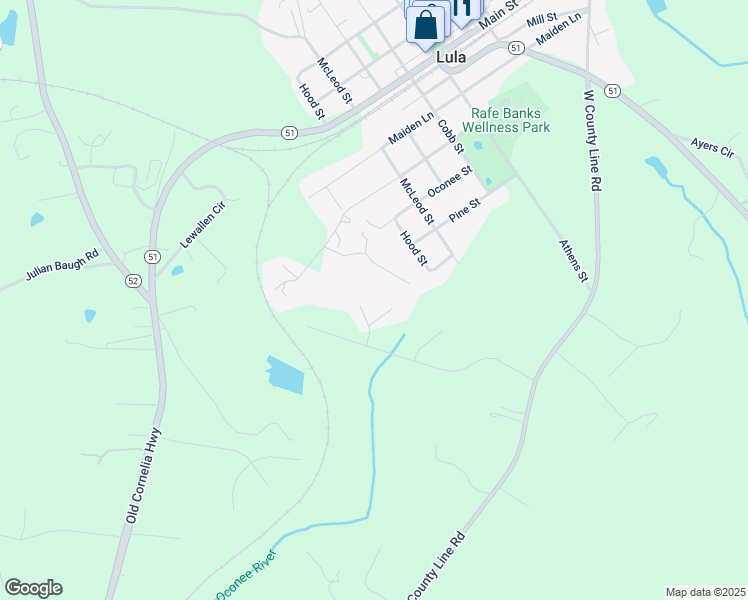 map of restaurants, bars, coffee shops, grocery stores, and more near 6650 Noah Way in Lula