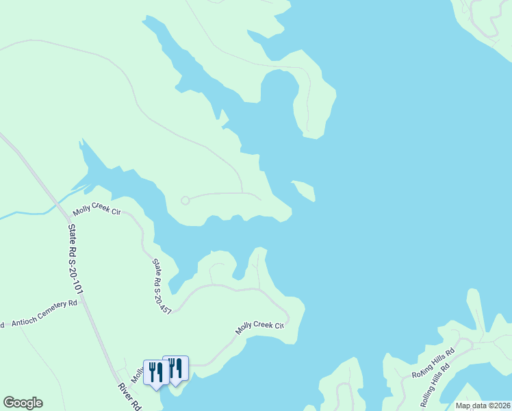 map of restaurants, bars, coffee shops, grocery stores, and more near 17 Big Water View in Ridgeway