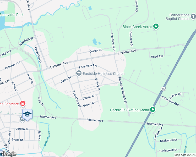 map of restaurants, bars, coffee shops, grocery stores, and more near 924 Longview Dr in Hartsville