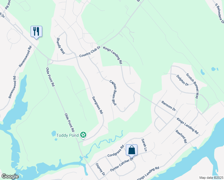 map of restaurants, bars, coffee shops, grocery stores, and more near 382 Captain Beam Boulevard in Hampstead