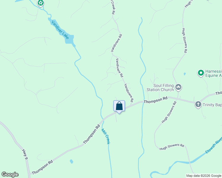 map of restaurants, bars, coffee shops, grocery stores, and more near 890 Vandiviere Road in Dawsonville