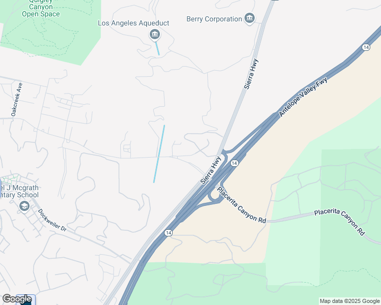 map of restaurants, bars, coffee shops, grocery stores, and more near 20581 Placerita Canyon Road in Santa Clarita