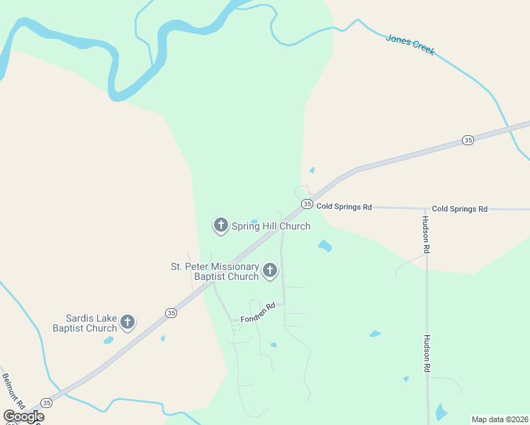 map of restaurants, bars, coffee shops, grocery stores, and more near 25363 Highway 35 in Sardis