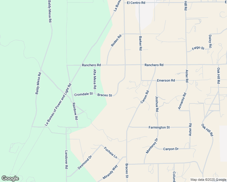 map of restaurants, bars, coffee shops, grocery stores, and more near 7122 Braceo Street in Oak Hills