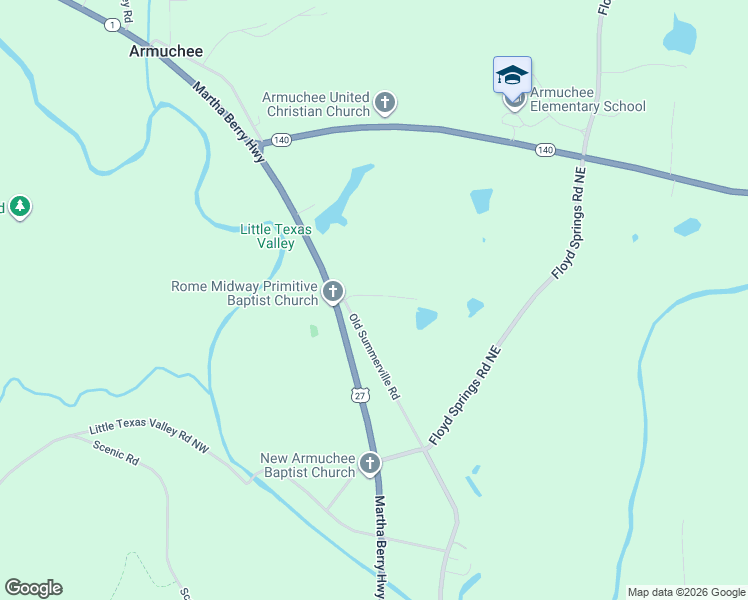map of restaurants, bars, coffee shops, grocery stores, and more near 3020 Old Summerville Road in Armuchee