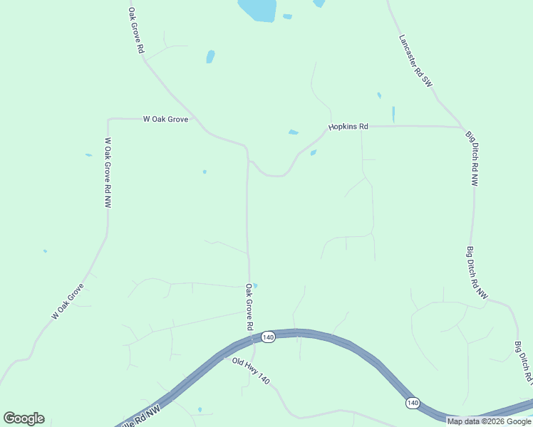 map of restaurants, bars, coffee shops, grocery stores, and more near 68 West Oak Grove Road Northwest in Adairsville