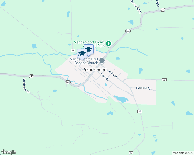 map of restaurants, bars, coffee shops, grocery stores, and more near 107 North Edwards Street in Cove