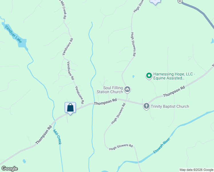 map of restaurants, bars, coffee shops, grocery stores, and more near 130 Hemlock Drive in Dawsonville
