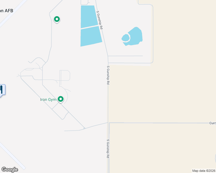 map of restaurants, bars, coffee shops, grocery stores, and more near South Gunship Road in Cannon Air Force Base