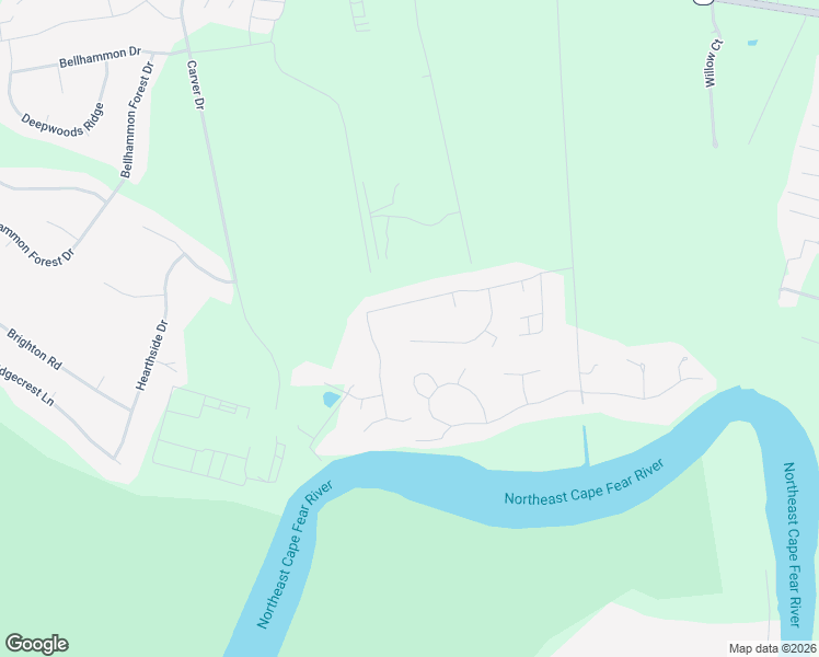map of restaurants, bars, coffee shops, grocery stores, and more near 125 Spring Chase Ln in Pender