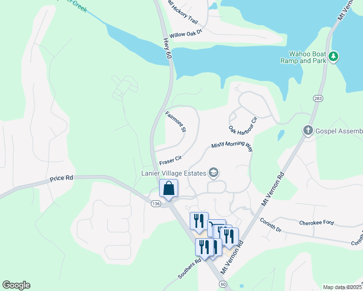 map of restaurants, bars, coffee shops, grocery stores, and more near 4032 Fairmont Street in Gainesville