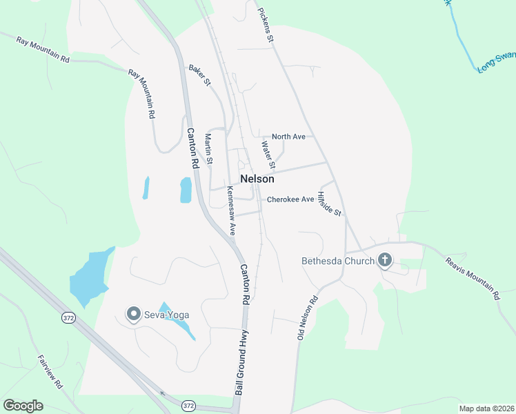 map of restaurants, bars, coffee shops, grocery stores, and more near 0 Dogwood Drive in Ball Ground