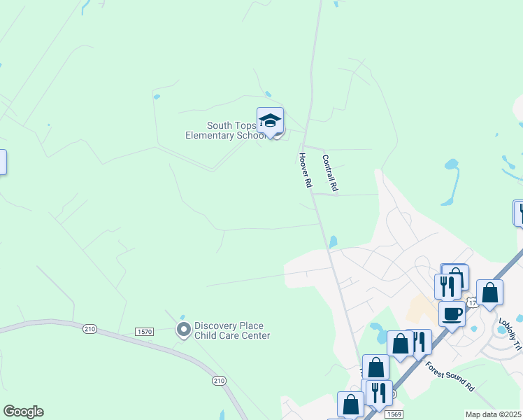 map of restaurants, bars, coffee shops, grocery stores, and more near 220 Orchard Mill Lane in Hampstead