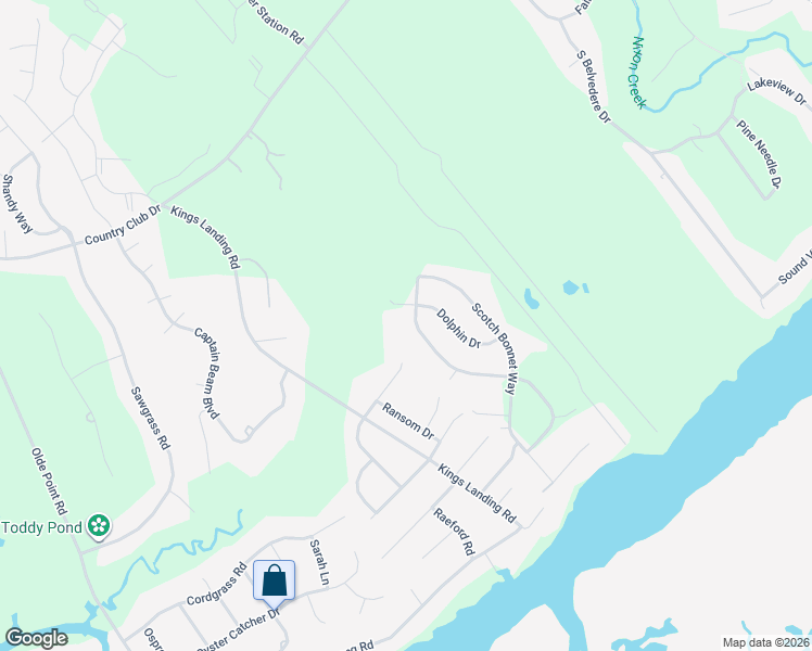 map of restaurants, bars, coffee shops, grocery stores, and more near 229-299 Sand Dollar Lane in Hampstead
