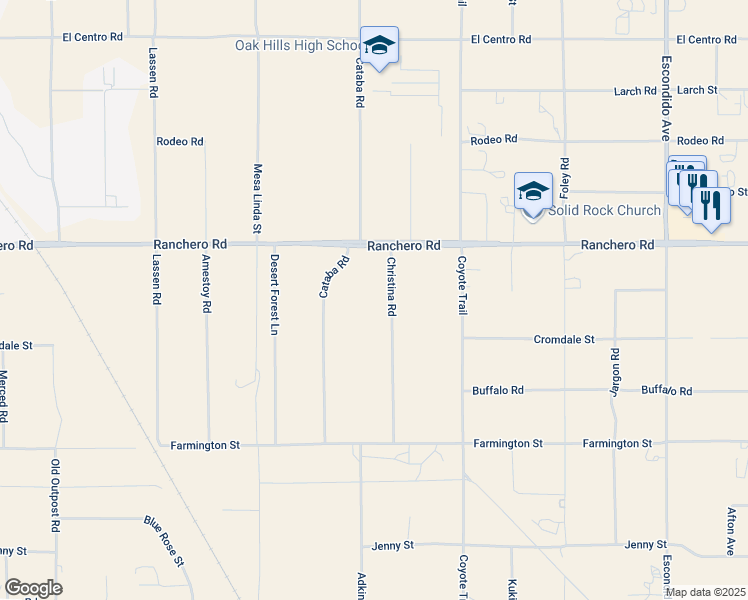 map of restaurants, bars, coffee shops, grocery stores, and more near in Hesperia