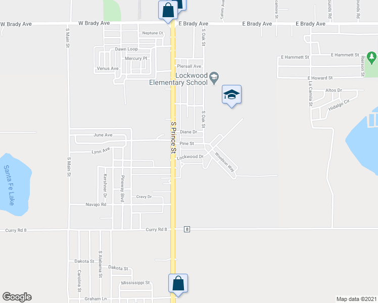 map of restaurants, bars, coffee shops, grocery stores, and more near 116 Lockwood Drive in Clovis