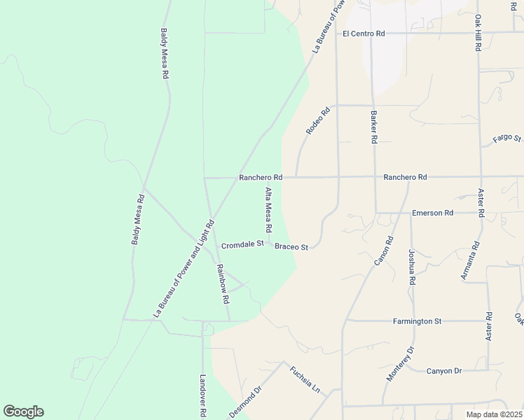 map of restaurants, bars, coffee shops, grocery stores, and more near Alta Mesa Road in Hesperia