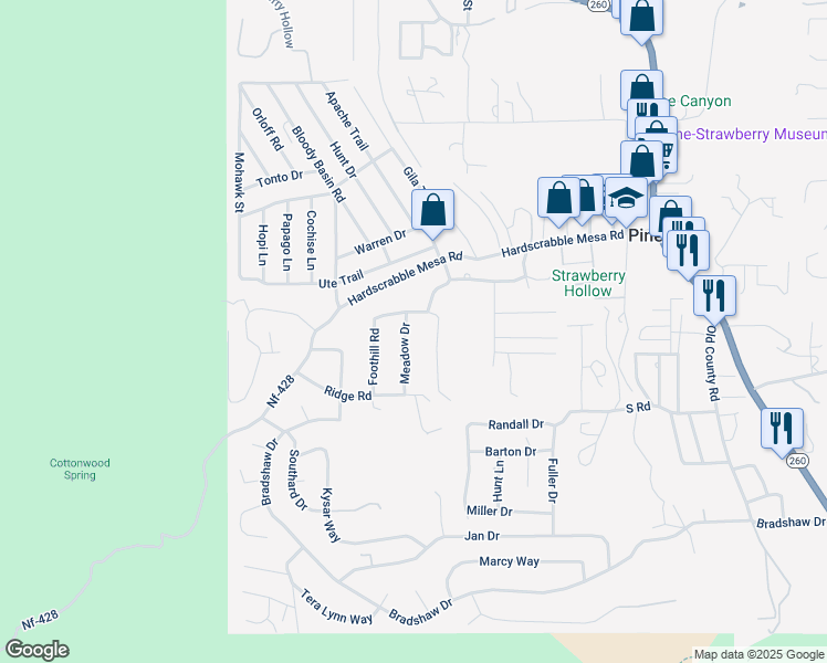 map of restaurants, bars, coffee shops, grocery stores, and more near 3534 Limestone Way in Pine