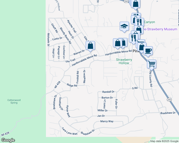 map of restaurants, bars, coffee shops, grocery stores, and more near 3534 Limestone Way in Pine