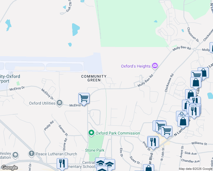 map of restaurants, bars, coffee shops, grocery stores, and more near 103 Victory Hill Lane in Lafayette Springs