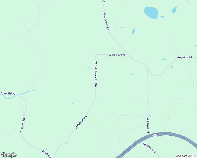 map of restaurants, bars, coffee shops, grocery stores, and more near 356 West Oak Grove Road Northwest in Adairsville