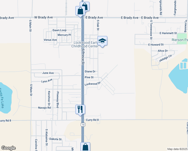 map of restaurants, bars, coffee shops, grocery stores, and more near 300 Pine Street in Clovis
