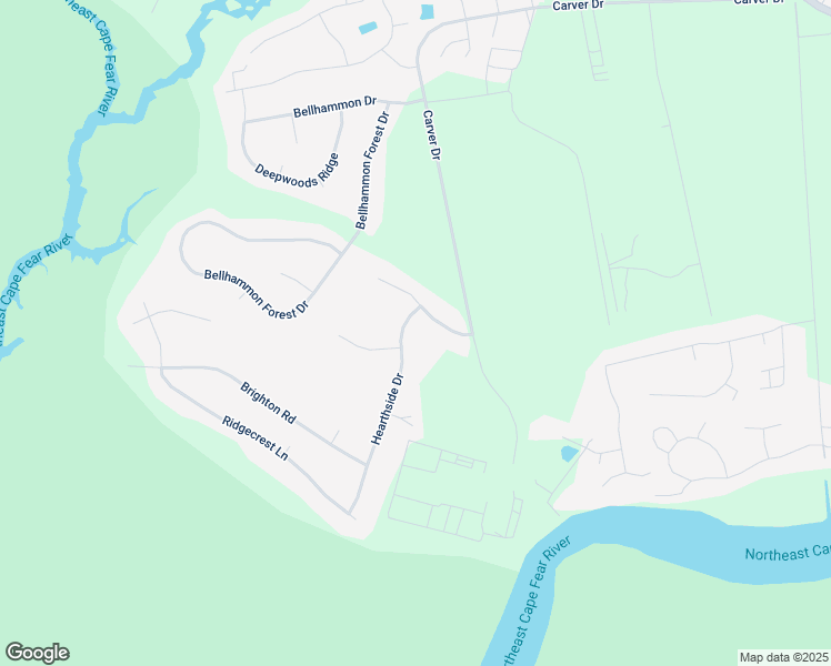 map of restaurants, bars, coffee shops, grocery stores, and more near 205 Hearthside Drive in Pender